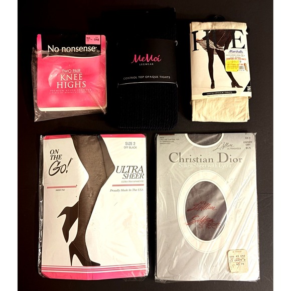 The Unbranded Brand Accessories - Lot of five pairs of mixed ladies' tights / pantyhose mostly new in wrapper